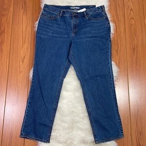 Lands End High Rise Straight Leg Denim Jeans 18W